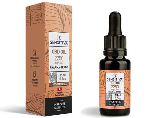 Bottle and pack 15 ml of CBD Oil 15% - Sensitiva