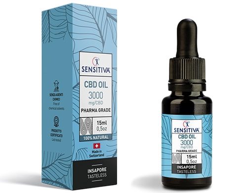 Bottle and pack 15 ml of CBD Oil 20% - Sensitiva