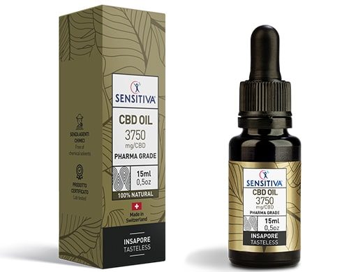 Bottle and pack 15 ml of CBD Oil 25% - Sensitiva