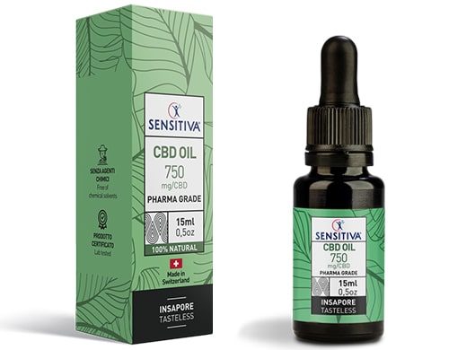 Bottle and pack 15 ml of CBD Oil 5% - Sensitiva