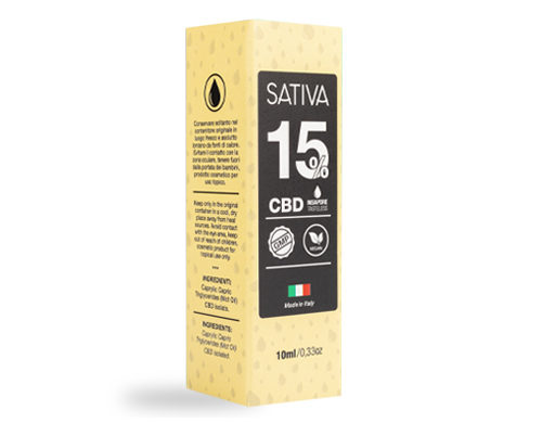 Package of CBD Oil 10 ml 15% - Sativa