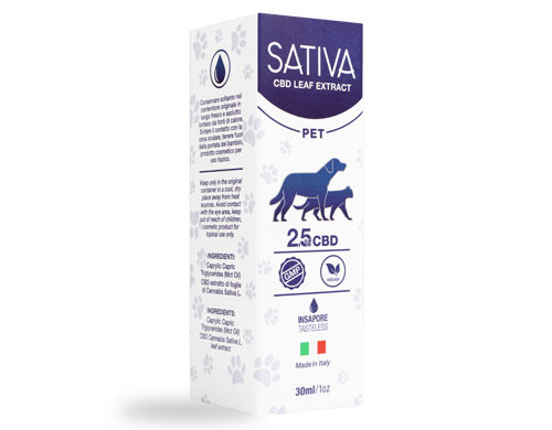 Package of CBD Oil for Dogs 30 ml 2.5% - Sativa