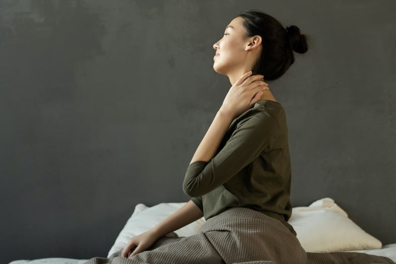 Woman who wants to try CBD for neck pain