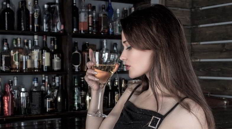 Girl drinking alcohol