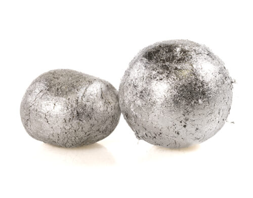 Two cbd hash balls with silver coating