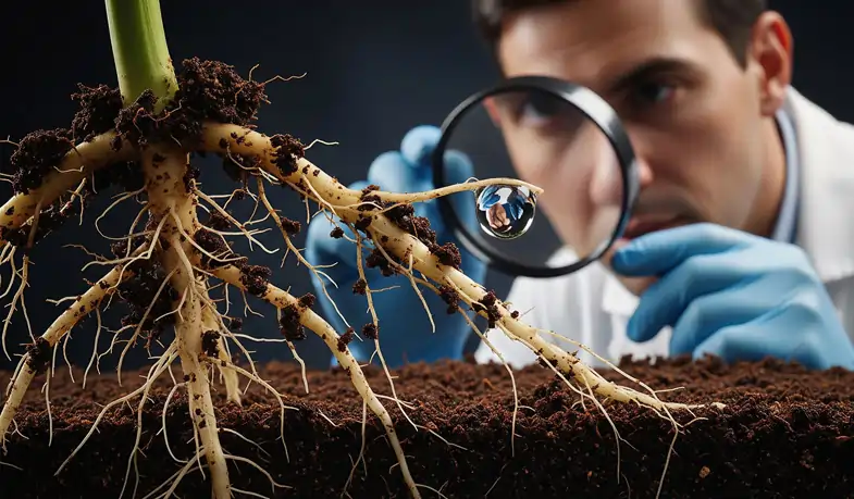 A scientist studing cannabis roots | Justbob