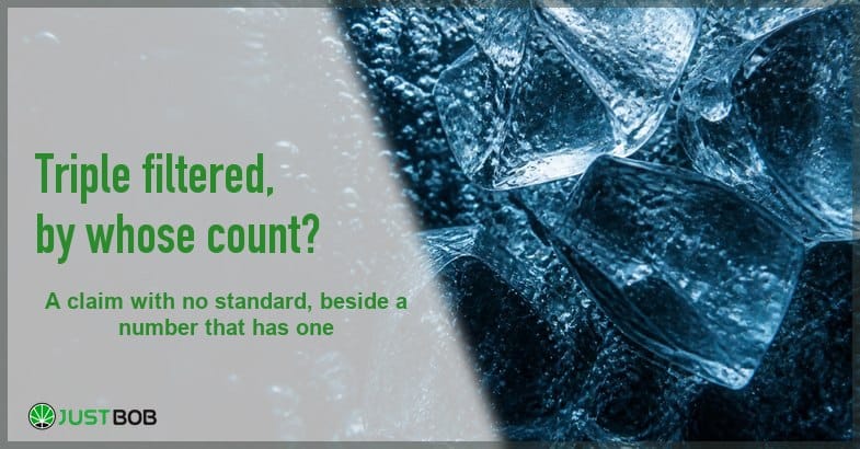 triple-filtered-hash Justbob triple filtered banner with green title beside backlit ice shards suspended in dark teal water